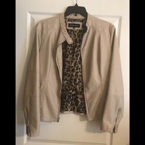 Faux leather moto jacket